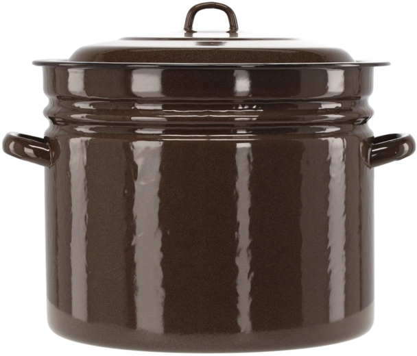 Emailitud pott 40 l, 40 cm, pruun kaanega