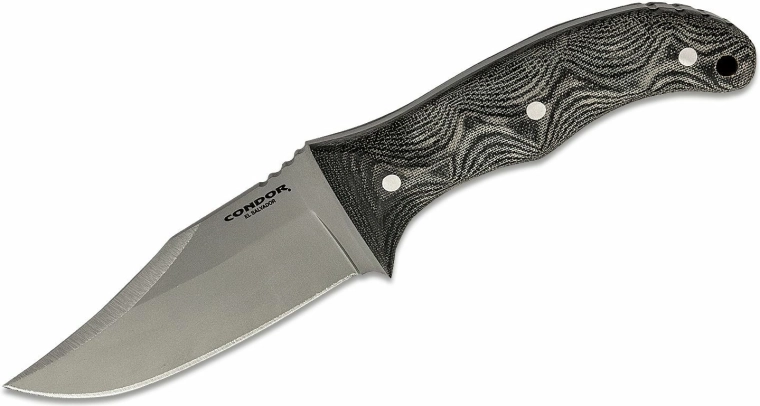 Condor Little Bowie – väiksem välinoaga 11,7 cm, hall Micarta, nahkümbris
