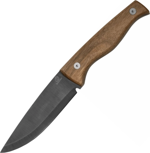 BeaverCraft BSH3 bushcraft knife with blued carbon steel blade, walnut handle and leather sheath