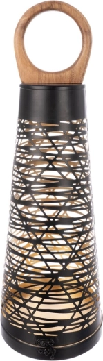 Metallist ja puidust küünlajalg Cone, must-kuldne, 55 cm