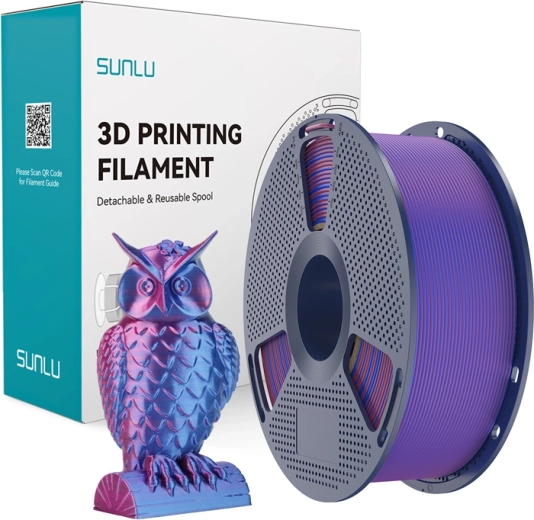 Sunlu PLA+ Silk kahevärviline filament punane-sinine