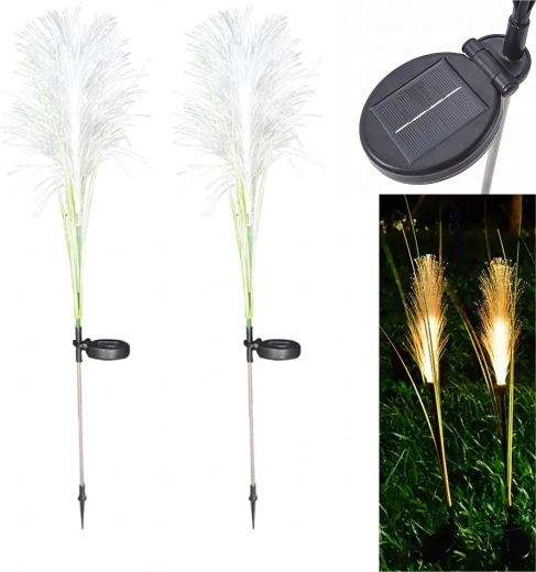 Päikesetoitel aiavalgustid pampase rohu kujul, 2 tk komplekt, 85 cm