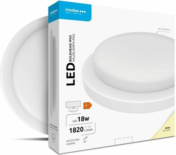 Modee LED lae-/seinakinnitusega ümmargune valgusti 18 W 4000 K 1820 lm, valge
