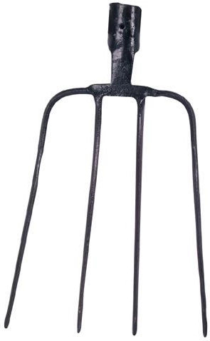 Sepistatud neljapiiline heina- ja sõnnikuhark ilma varreta