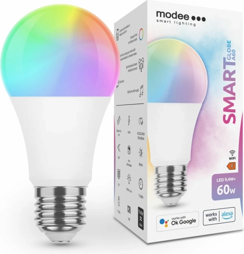 Modee LED nutikas Tuya Wi‑Fi pirn A60 9,4 W E27 RGB 806 lm