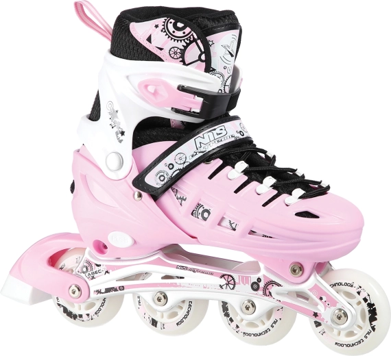 NILS Extreme adjustable kids' skates 4-in-1, pink – S (31-34)