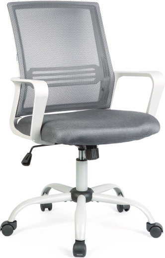 Office swivel chair with fixed armrests – Grey