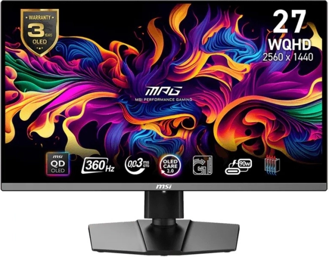 MSI MPG 271QRX QD-OLED mängurimonitor 26,5" WQHD 360 Hz must