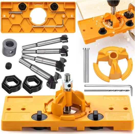 Renew Force drilling template for hinge cup holes with cutters