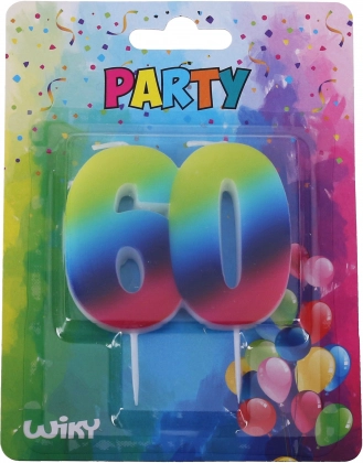 Sünnipäevaküünal number 60, vikerkaarne