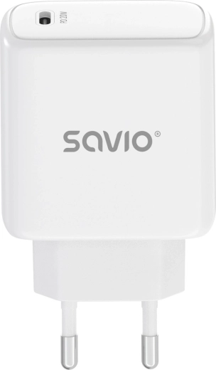 Savio USB-C Power Delivery 20 W Mains Charger, White