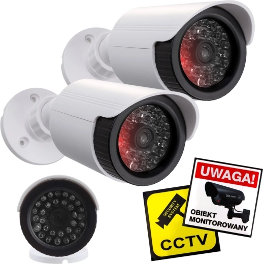 Kahe IR-LED-iga torukujulise kaameramaketi komplekt, valged, toide 2×AA, IP44