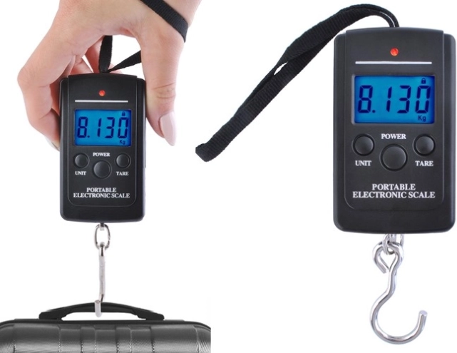 Riputatav digitaalne pagasikaal LED-ekraaniga 40 kg