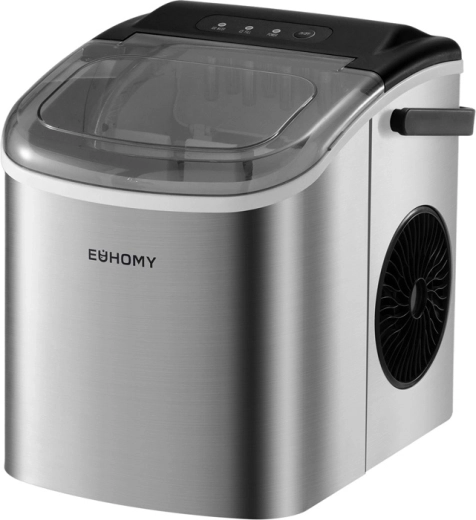 Euhomy IM001 kompaktne jääkuubikumasin 12 kg/päev, 1,2 l (hõbedane)