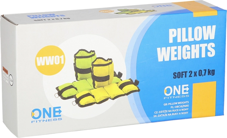 ONE FITNESS randme- ja pahkluuraskused 2 × 0,7 kg – kollased