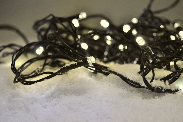 Solight LED outdoor Christmas light string 200 LEDs, warm white, IP44, 8 functions, timer