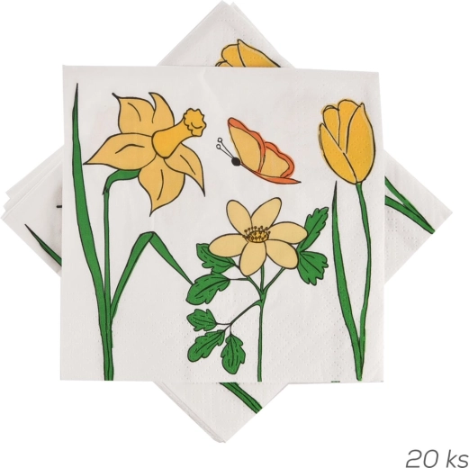Pabersalvrätikud Kevadine aas 33 × 33 cm, 20 tk