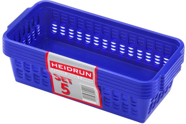 Plastkorvid HEIDRUN 20,5 × 10 × 6,5 cm, komplekt 5 tk, värvide segu