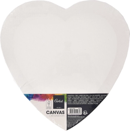 Heart-shaped painting canvas 29 × 29 cm