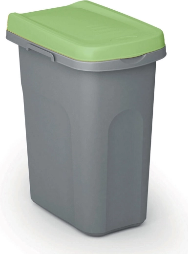 Sorteerimisprügikast Home Eco System 15 l, hall rohelise kaanega