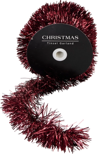Burgundy Christmas garland 9 cm x 10 m