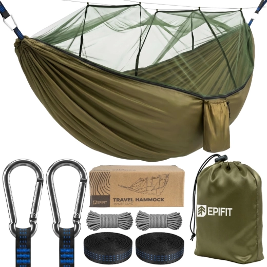RANGER camping hammock with mosquito net, olive