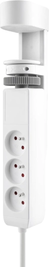 Solight kaasaskantav lauapealne pistikupesa kinnitusega 3× 230 V + USB-A ja 2× USB-C PD, 2 m, valge