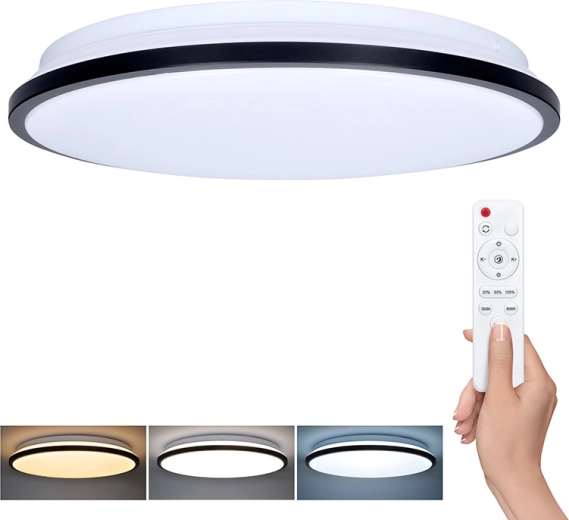 Solight LED lae- ja seinavalgusti Jamil kaugjuhtimispuldiga, 48 W, 3360 lm, 40 cm, CCT, hämardatav