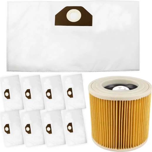 Tolmukottide ja filtri komplekt Kärcheri tolmuimejatele WD2/WD3/MV3/SE/KWD (12 kotti + filter)