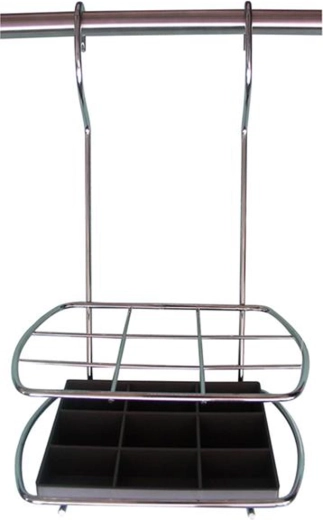 Rippuv köögiriistade hoidik, kroom, 17,5 × 12,5 × 30,4 cm