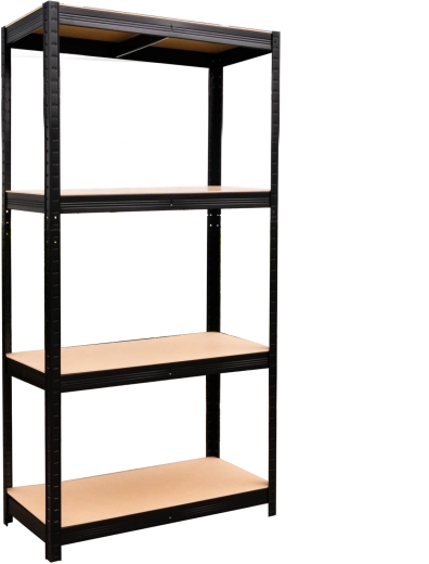 Metallriiul 4 taset 150 × 70 × 30 cm must, kandevõime 150 kg riiuli kohta
