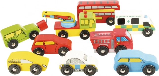 Bigjigs Rail puidust autode komplekt