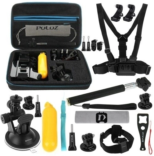 Puluz 20v1 tarvikute komplekt seikluskaameratele (ühildub DJI Osmo Action 5 Pro ja GoProga)