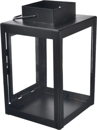 Dekoratiivne must plekk-latern 16 cm