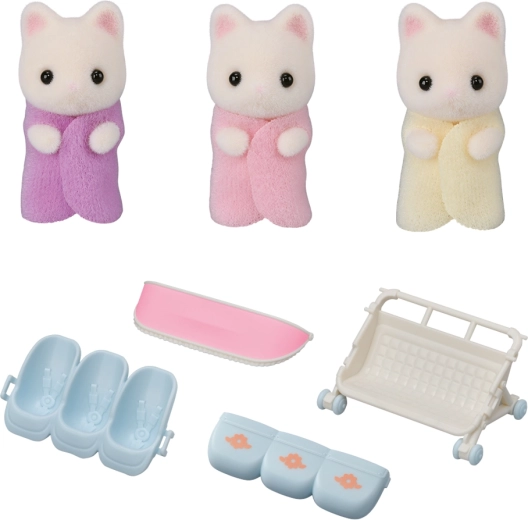 Sylvanian Families lilleline kassi kolmikud vankriga