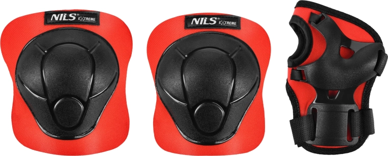 NILS Extreme H210 Skate and Skateboard Protector Set - Red – M