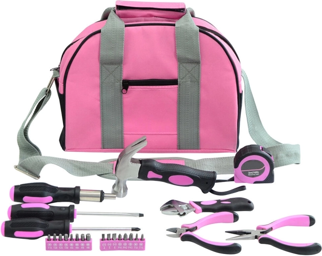 Women’s 25-piece tool set – pink bag with accessories