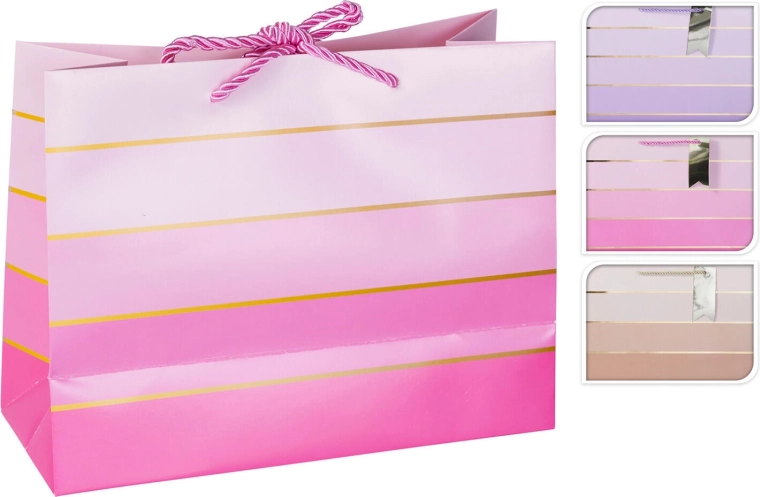 Kingituseks paberist kott 23 × 18 × 10 cm – 3 värvi segu