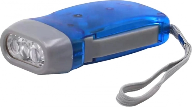 Tasku kineetiline dünamoga taskulamp 3× LED