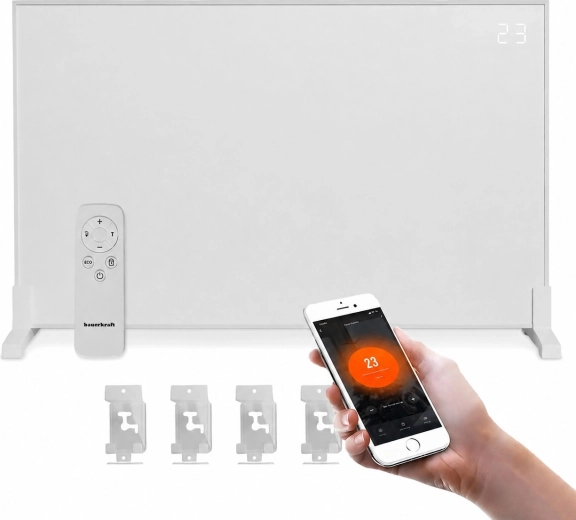 Bauerkraft infrapunane küttepaneel 1200 W Wi‑Fi 60 × 120 cm LED-ekraaniga
