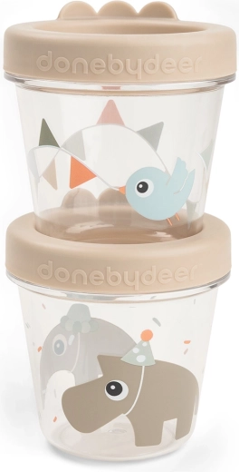 Done by Deer food containers for children Celebration, sand - 2 pcs