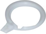 Plastikust kardinaring klambriga, valge, 25 tk