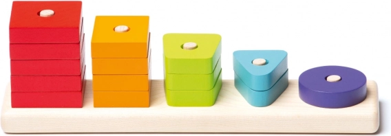 CUBIKA kujundite sorteerija – puidust pusle, 16 tükki