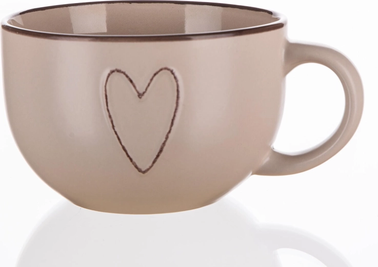 Keraamiline suur kruus Jumbo 730 ml HEART beež
