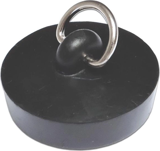 Kummist äravoolukork 46 mm poolrõngaga, must