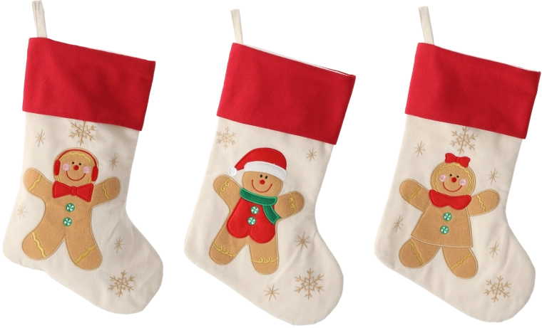 Christmas stocking 46 cm beige – mix of patterns