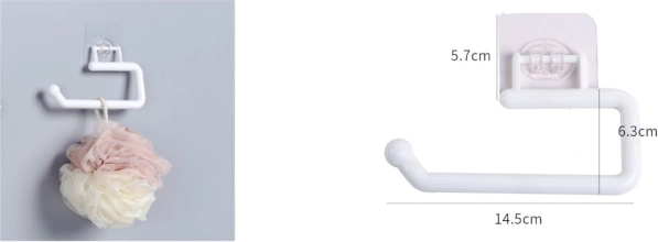 Isekleepuv tualettpaberihoidik, valge, 14,5 cm