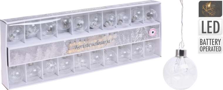 Valguskett pallidega 5 cm, 7 m, 20 LED, soe valge