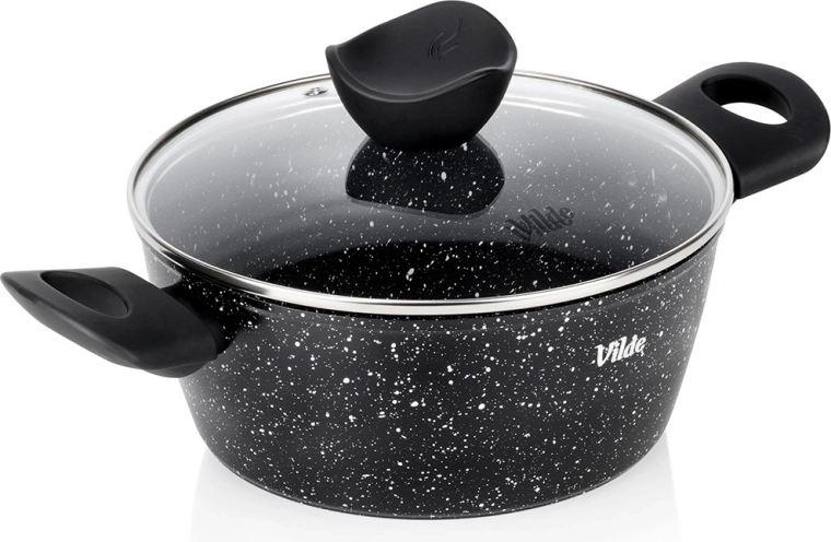 Graniitkatel klaasist kaanega 20 cm, 2,2 l – Vilde Granitica Line