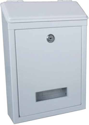 Valge postkast 210 × 300 × 60 mm tsingitud terasest